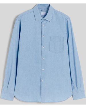 Aspesi Hemd Aus Baumwoll-Popeline Mit Brusttasche - Blau