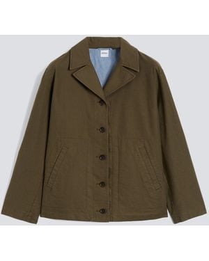 Aspesi Jacke Aus Gewaschener Kompakter Baumwoll-Gabardine - Grün