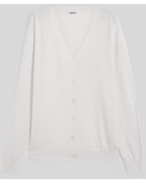 Aspesi Strickcardigan Aus Einem Mix Aus Baumwolle, Seide Und Leinen - Weiß
