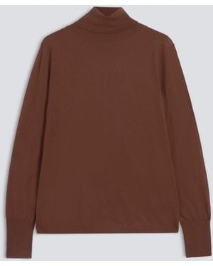 Aspesi Rollkragenpullover Aus Merinowolle - Braun
