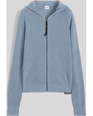 Aspesi Pullover Mit Kapuze Aus Baumwolle Mit Waffelmuster - Blau