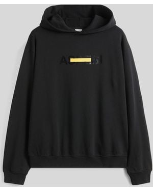 Aspesi Kapuzenpullover Aus Gebursteter Baumwolle - Schwarz