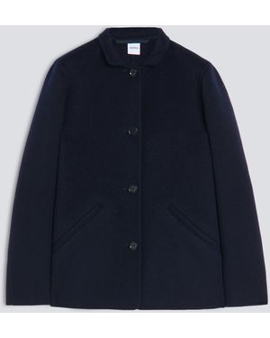 Aspesi Jacke Aus Doubleface-Wolle Mit Biber-Effekt - Blau