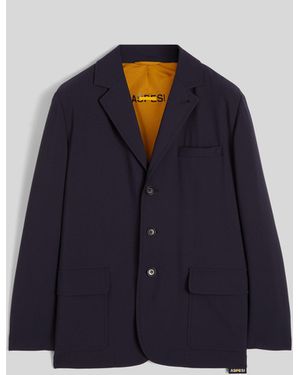 Aspesi Jacke Aus Woll-Polyester-Canvas - Blau