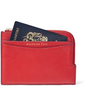 Aspinal of London Zipped Travel Wallet - Red