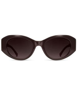 Aspinal of London Evie Oval Sunglasses - Brown