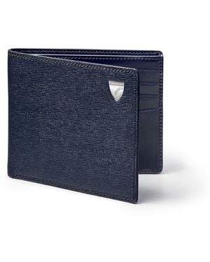 Aspinal of London 8 Card Billfold Wallet - Blue