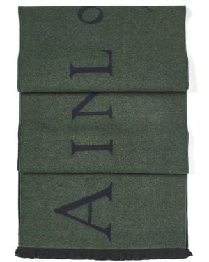 Aspinal of London Bi-Colour Heavyweight Merino Wool Scarf - Green