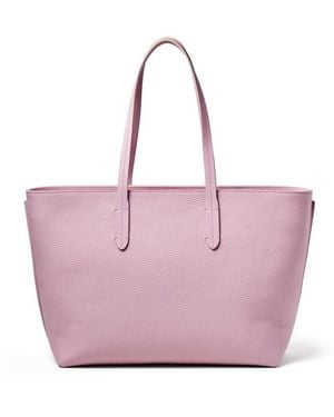 Aspinal of London Zipped East West Leather Tote Bag - Purple