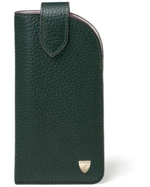 Aspinal of London Glasses Case With Tab - Green