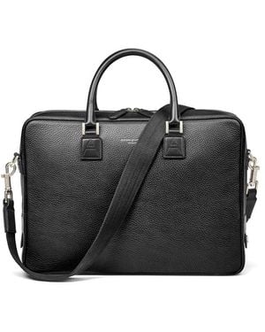 Aspinal of London Mount Street Laptop Briefcase Bag - Black