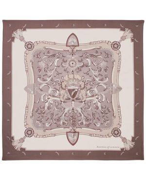 Aspinal of London Signature Shield Silk Scarf - Metallic