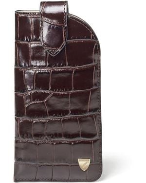 Aspinal of London Glasses Case With Tab - Brown