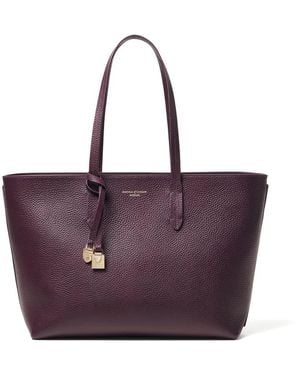 Aspinal of London Zipped East West Tote With Charm - Purple