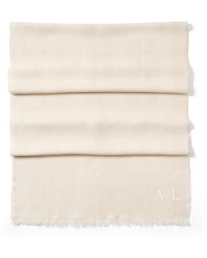Aspinal of London Silk Check Scarf - Natural
