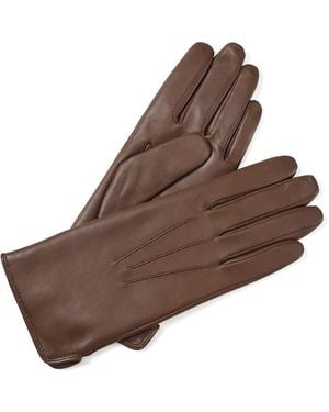 Aspinal of London Cashmere Lined Leather Gloves - Brown