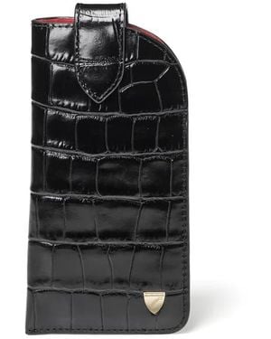 Aspinal of London Glasses Case With Tab - Black