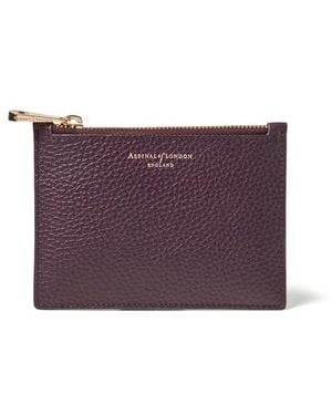 Aspinal of London Small Essential Flat Pouch - Purple
