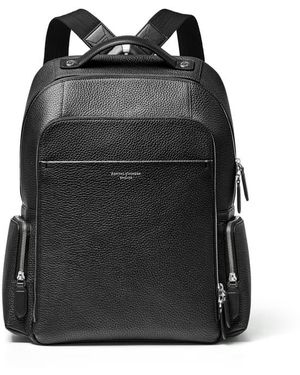 Aspinal of London Zipped Leather Backpack - Black