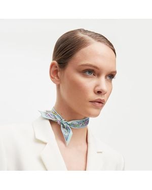 Aspinal of London Rose Skinny Silk Scarf - Green
