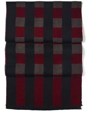 Aspinal of London Exploded Check Wool Scarf - Purple