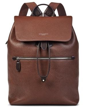 Aspinal of London Reporter Leather Backpack - Brown