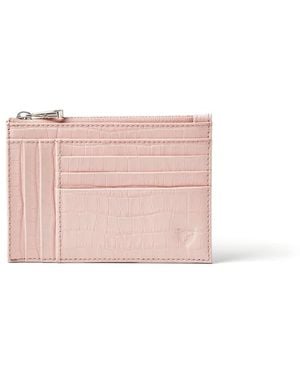 Aspinal of London Double Sided Zipped Card & Coin Holder - Pink