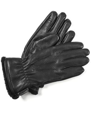 Aspinal of London Deerskin Leather Gloves - Black