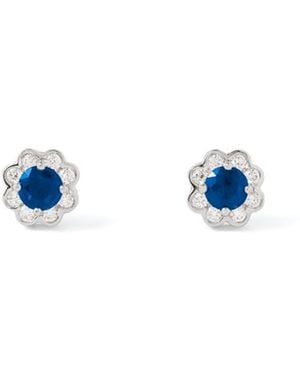 Aspinal of London Debutante Sapphire & Diamond Stud Earrings - Blue