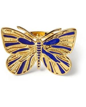 Aspinal of London Butterfly Scarf Ring - White