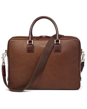 Aspinal of London Mount Street Laptop Briefcase Bag - Brown