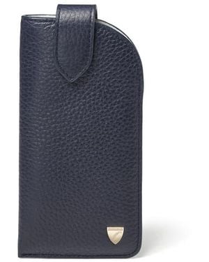Aspinal of London Glasses Case With Tab - Blue