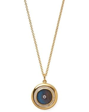 Aspinal of London Round Locket Necklace - Metallic