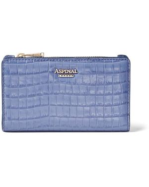 Aspinal of London Mayfair Coin & Card Leather Wallet - Blue