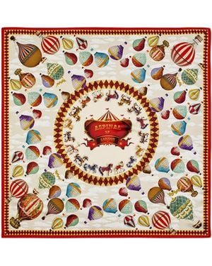 Aspinal of London Hot Air Balloon Silk Scarf - Red