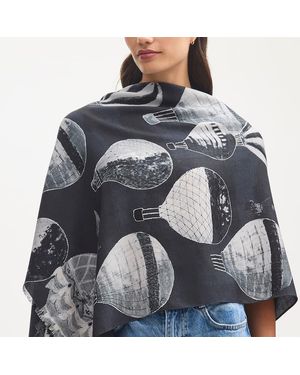 Aspinal of London Merino & Silk Stole - Gray