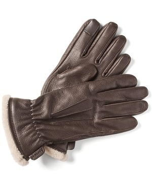 Aspinal of London Deerskin Leather Gloves - Brown