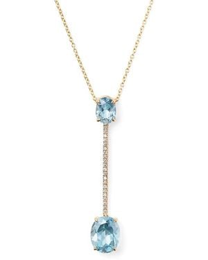Aspinal of London Diamond Straight Drop Necklace - Metallic