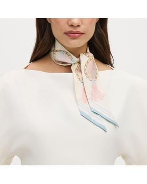Aspinal of London Skinny Silk Scarf - Natural