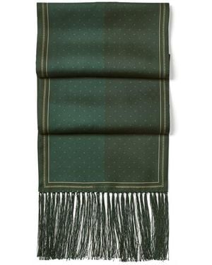Aspinal of London Pure Silk Tassel Scarf - Green