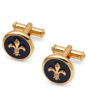 Aspinal of London Fleur De Lis Cufflinks - Metallic