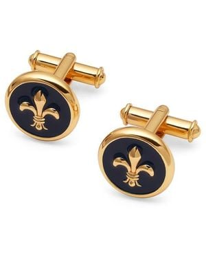 Aspinal of London Fleur De Lis Cufflinks - Metallic