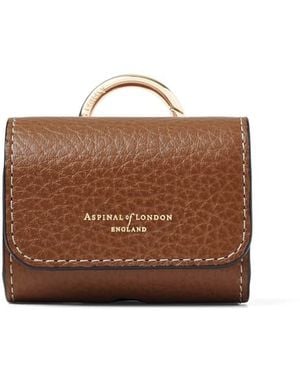 Aspinal of London Airpods Case With Carabiner Clip - Brown