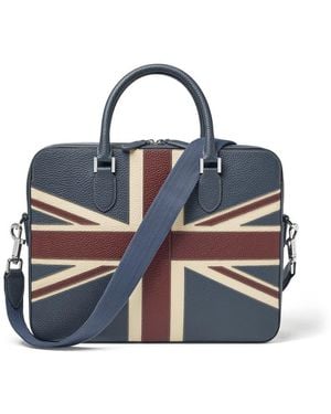 Aspinal of London Slim Leather Briefcase - Blue