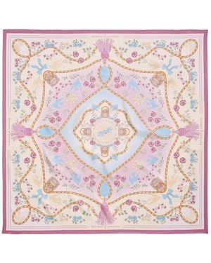 Aspinal of London Mayfair Songbird Silk Scarf - Pink