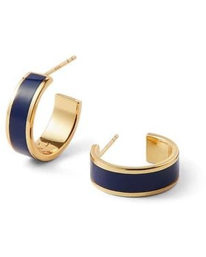 Aspinal of London Enamel Hoop Earrings - Metallic
