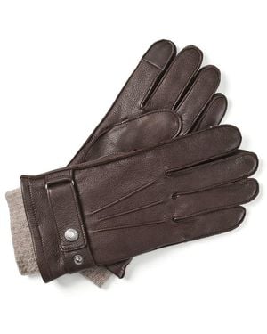 Aspinal of London Aerodrome Leather Gloves - Brown