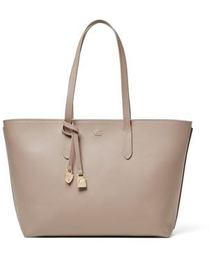 Aspinal of London Zipped East West Tote With Charm - Natural