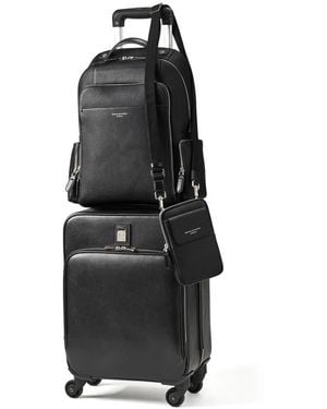 Aspinal of London 3 Piece Flight Collection: Cabin Case, Backpack & Crossbody Bag - Black