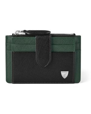 Aspinal of London Zipped Rfid Card Holder - Green